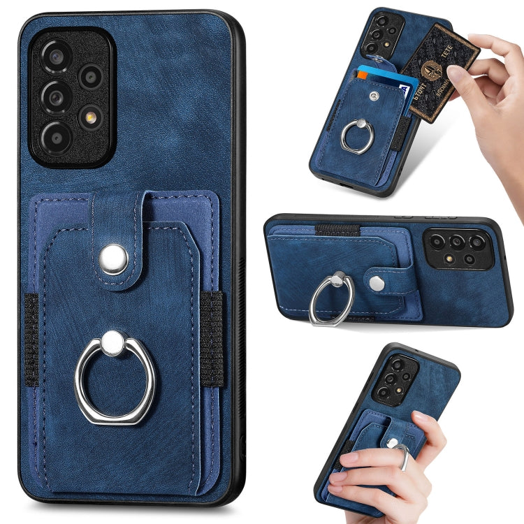 For Samsung Galaxy A33 5G Retro Skin-feel Ring Card Wallet Phone Case