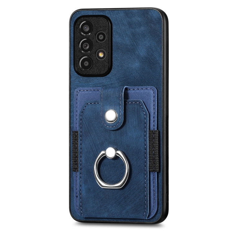 For Samsung Galaxy A33 5G Retro Skin-feel Ring Card Wallet Phone Case