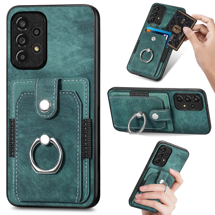 For Samsung Galaxy A33 5G Retro Skin-feel Ring Card Wallet Phone Case