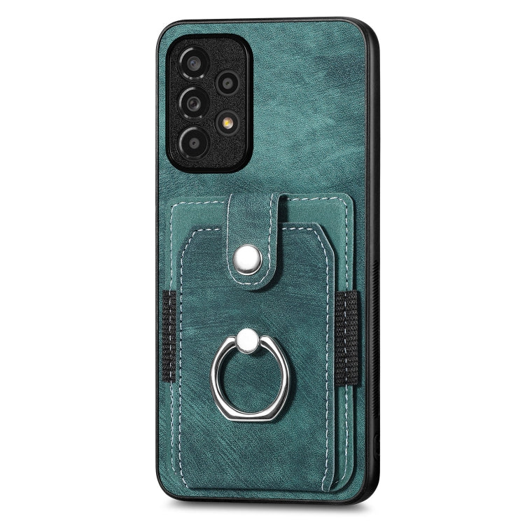 For Samsung Galaxy A33 5G Retro Skin-feel Ring Card Wallet Phone Case