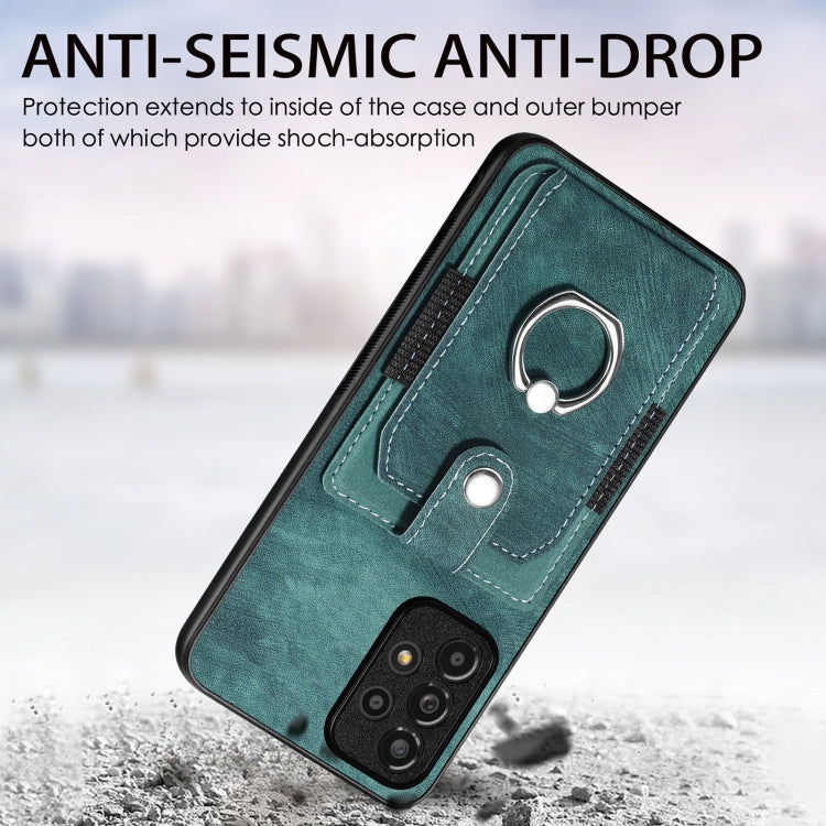 For Samsung Galaxy A33 5G Retro Skin-feel Ring Card Wallet Phone Case