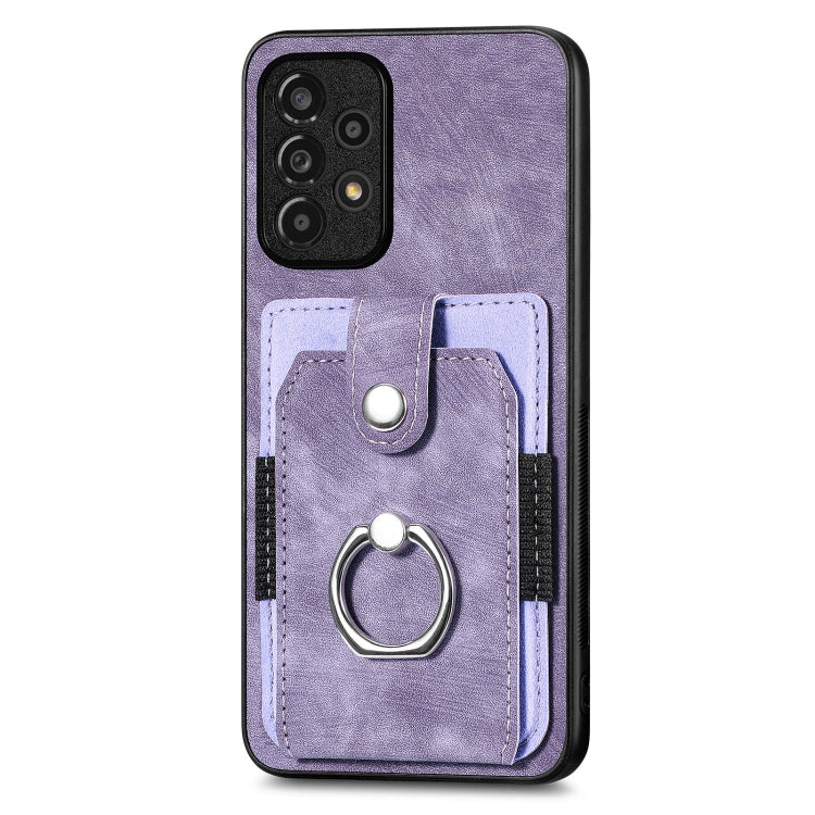 For Samsung Galaxy A33 5G Retro Skin-feel Ring Card Wallet Phone Case