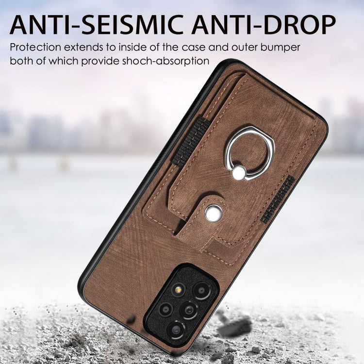 For Samsung Galaxy A33 5G Retro Skin-feel Ring Card Wallet Phone Case