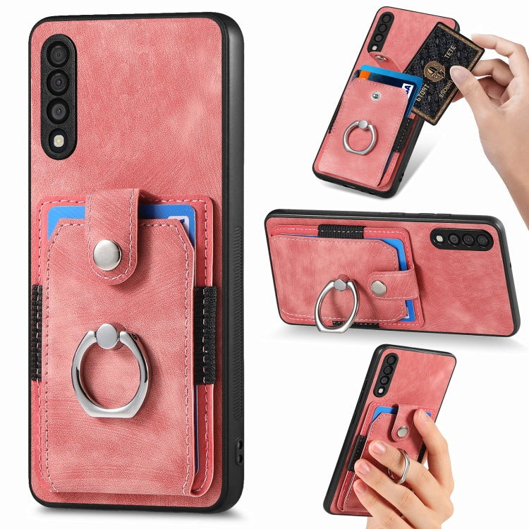 For Samsung Galaxy A50 Retro Skin-feel Ring Card Wallet Phone Case