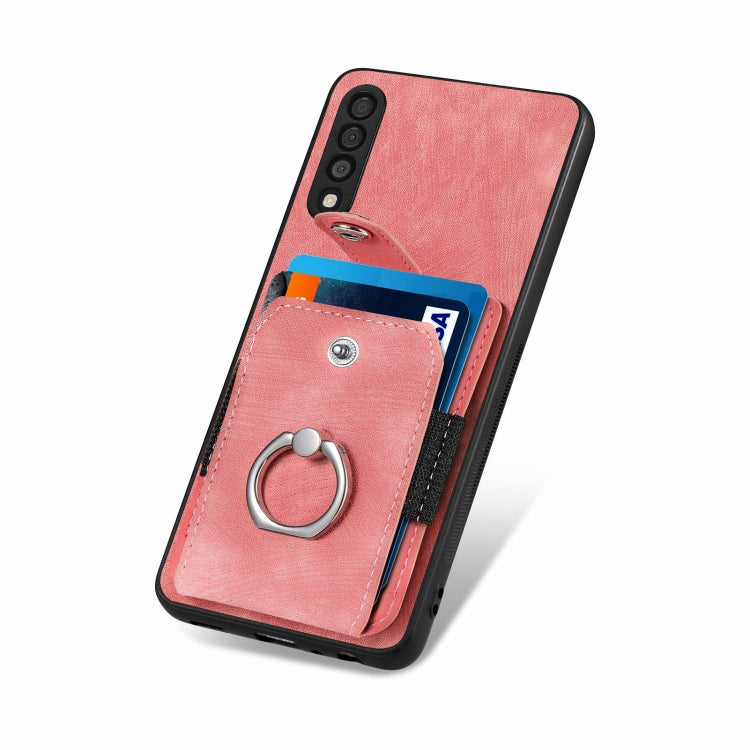 For Samsung Galaxy A50 Retro Skin-feel Ring Card Wallet Phone Case