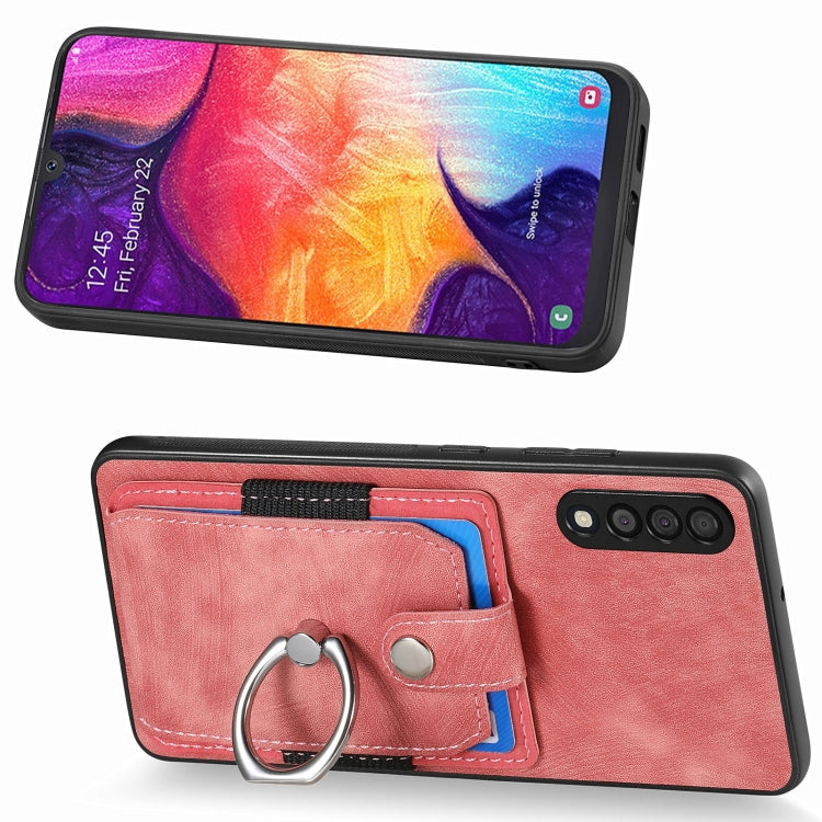 For Samsung Galaxy A50 Retro Skin-feel Ring Card Wallet Phone Case