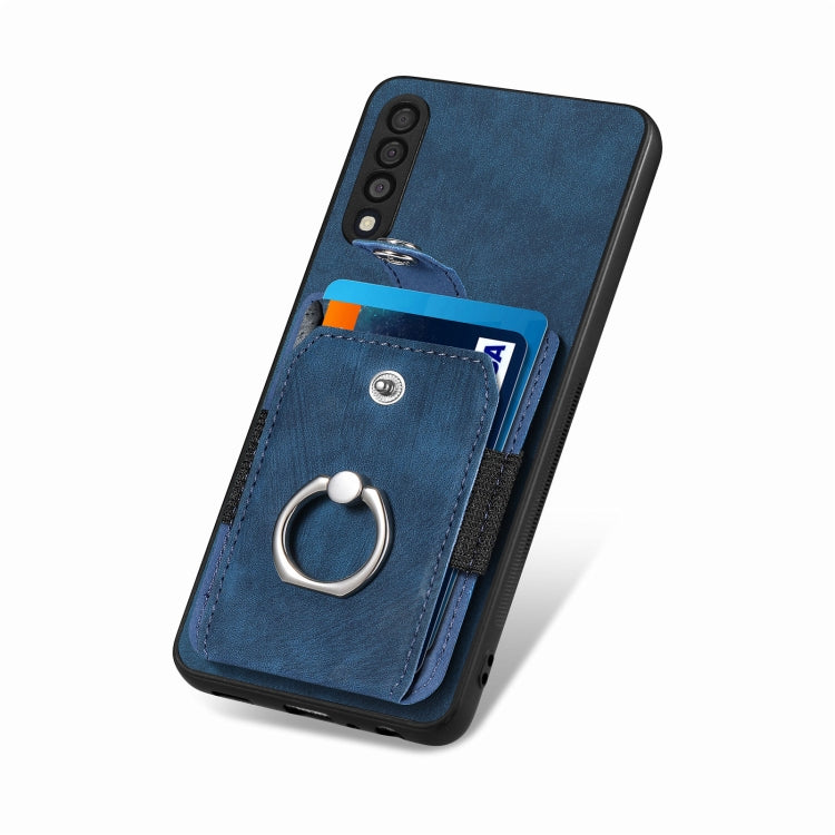 For Samsung Galaxy A50 Retro Skin-feel Ring Card Wallet Phone Case