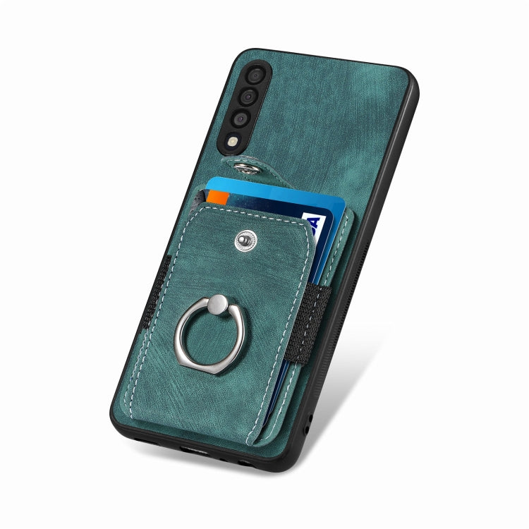 For Samsung Galaxy A50 Retro Skin-feel Ring Card Wallet Phone Case