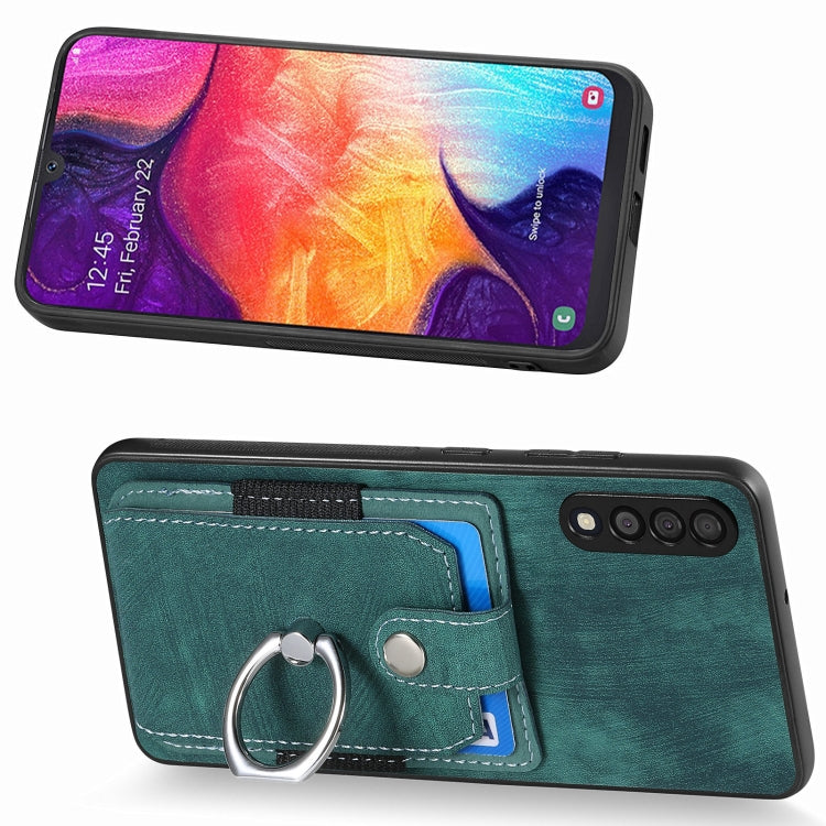 For Samsung Galaxy A50 Retro Skin-feel Ring Card Wallet Phone Case