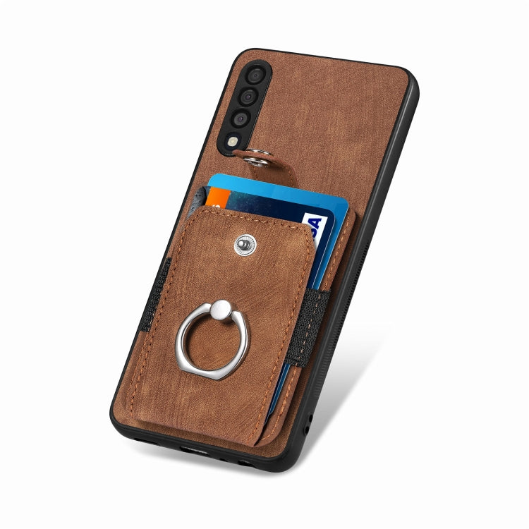 For Samsung Galaxy A50 Retro Skin-feel Ring Card Wallet Phone Case