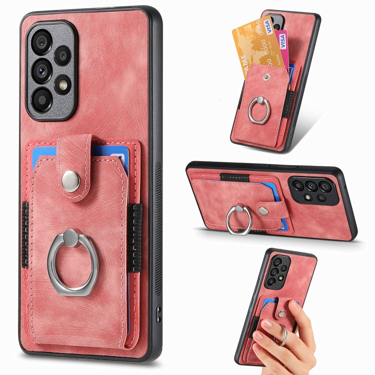 For Samsung Galaxy A53 5G Retro Skin-feel Ring Card Wallet Phone Case