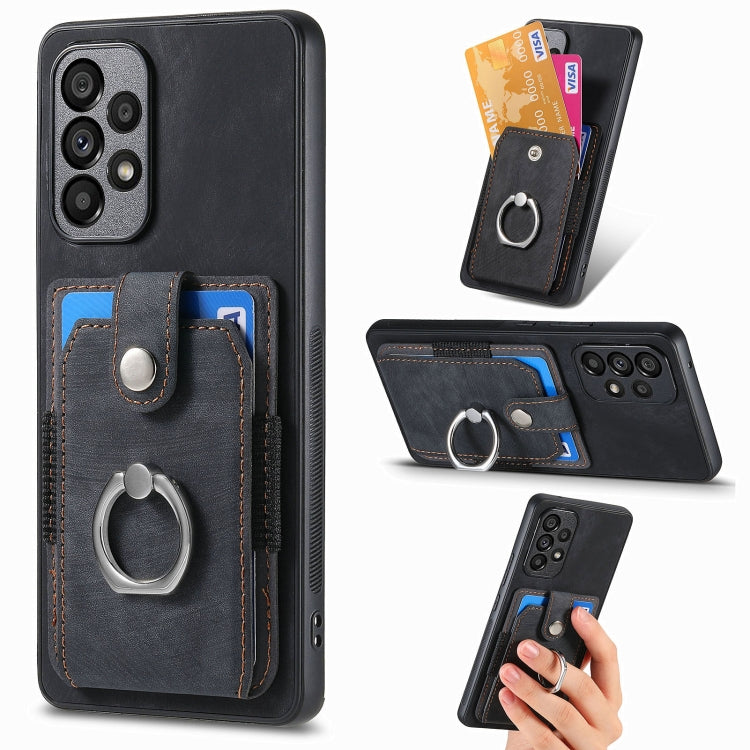 For Samsung Galaxy A53 5G Retro Skin-feel Ring Card Wallet Phone Case