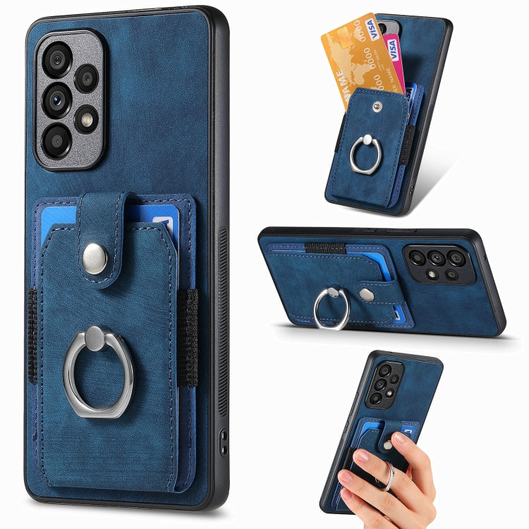 For Samsung Galaxy A53 5G Retro Skin-feel Ring Card Wallet Phone Case