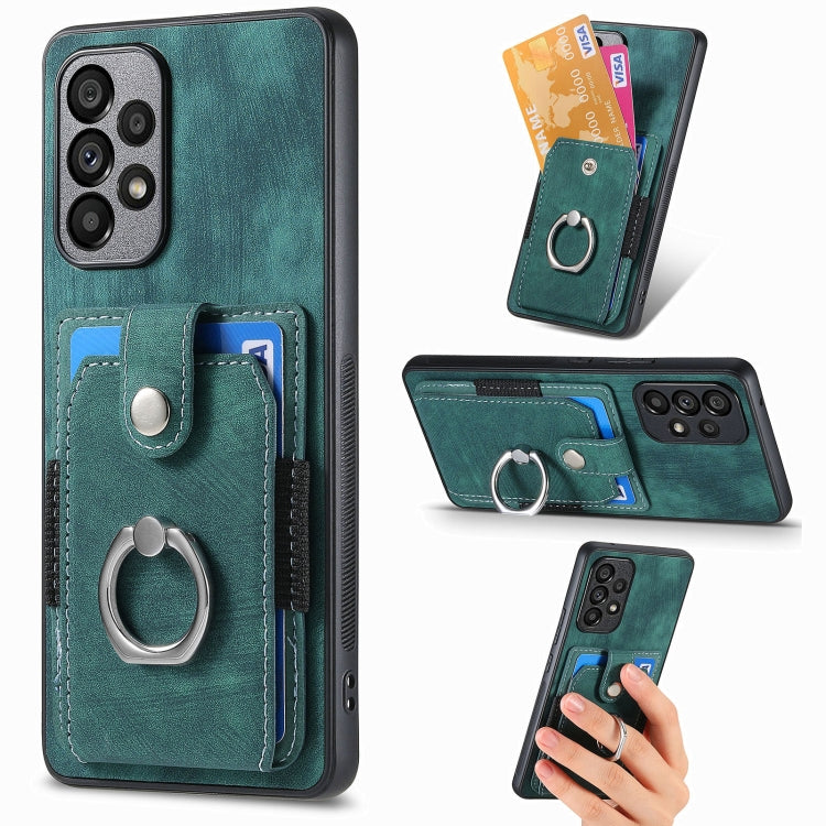 For Samsung Galaxy A53 5G Retro Skin-feel Ring Card Wallet Phone Case