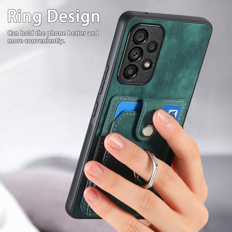 For Samsung Galaxy A53 5G Retro Skin-feel Ring Card Wallet Phone Case