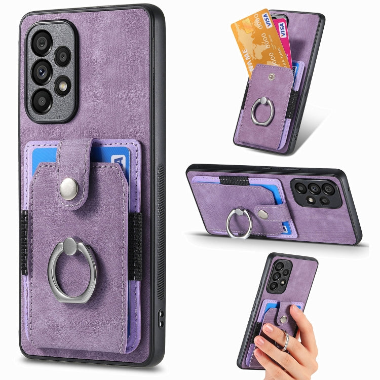 For Samsung Galaxy A53 5G Retro Skin-feel Ring Card Wallet Phone Case