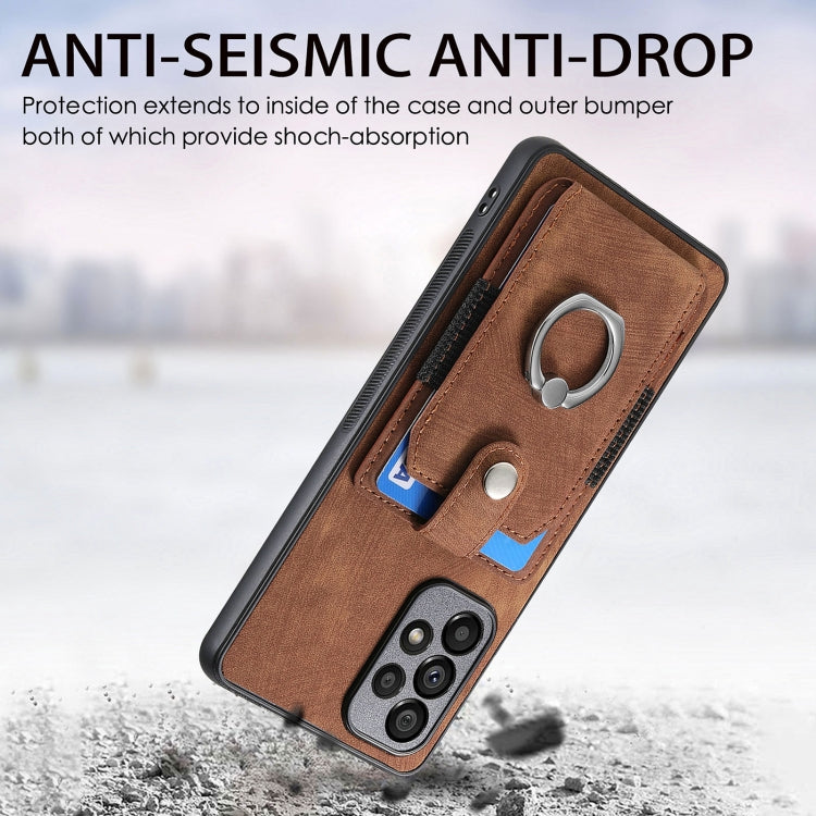 For Samsung Galaxy A53 5G Retro Skin-feel Ring Card Wallet Phone Case