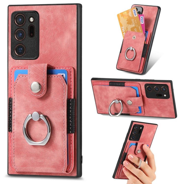 For Samsung Galaxy Note20 Retro Skin-feel Ring Card Wallet Phone Case