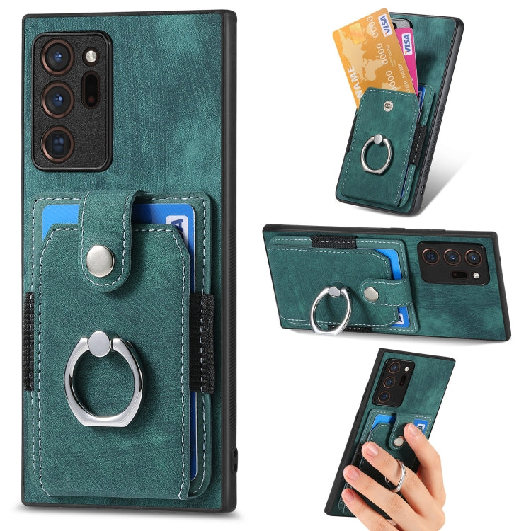 For Samsung Galaxy Note20 Retro Skin-feel Ring Card Wallet Phone Case