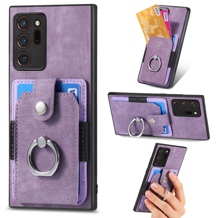 For Samsung Galaxy Note20 Retro Skin-feel Ring Card Wallet Phone Case