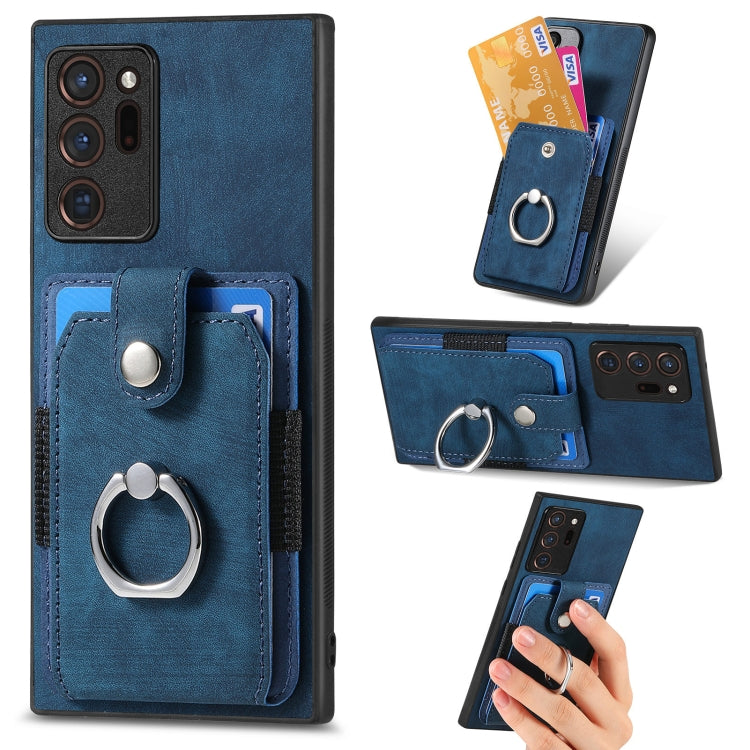 For Samsung Galaxy Note20 Ultra Retro Skin-feel Ring Card Wallet Phone Case