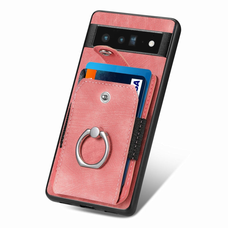 For Google Pixel 6 Pro Retro Skin-feel Ring Card Wallet Phone Case