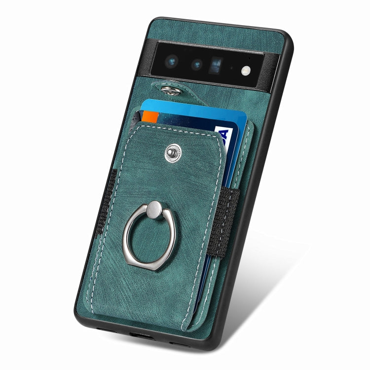 For Google Pixel 6 Pro Retro Skin-feel Ring Card Wallet Phone Case