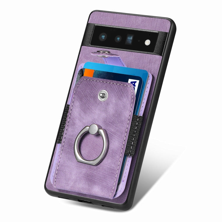 For Google Pixel 6 Pro Retro Skin-feel Ring Card Wallet Phone Case