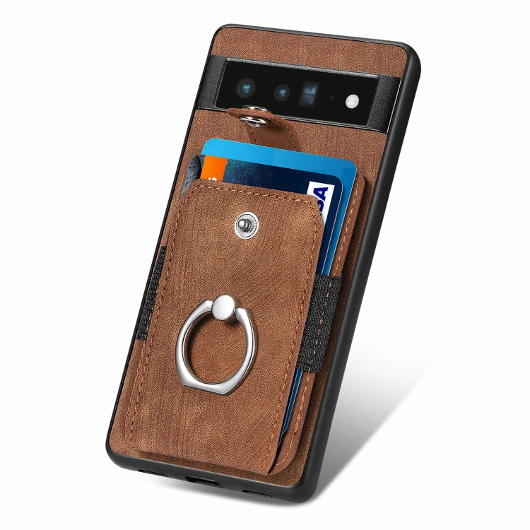 For Google Pixel 6 Pro Retro Skin-feel Ring Card Wallet Phone Case