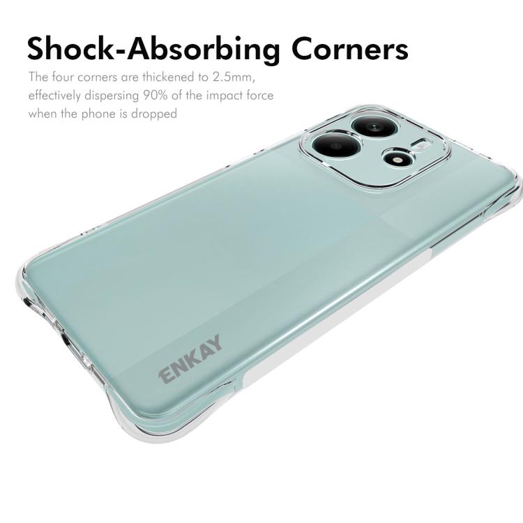 For Redmi Note 14 4G 164.84mm ENKAY Hat-Prince Transparent TPU Shockproof Phone Case