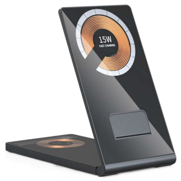 T05 Foldable 15W Magnetic Wireless Charger for iPhone 14/13/12 / iWatch / AirPods