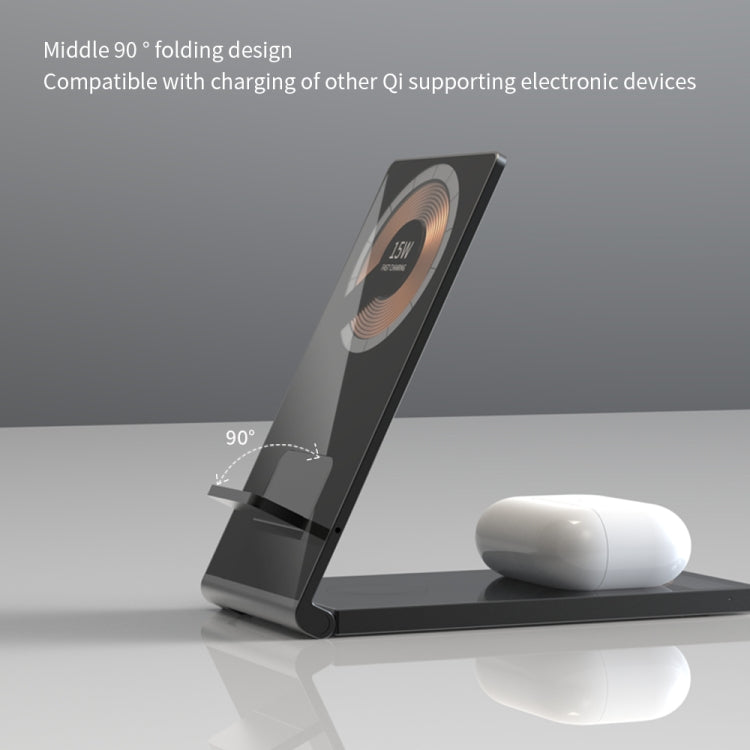 T05 Foldable 15W Magnetic Wireless Charger for iPhone 14/13/12 / iWatch / AirPods