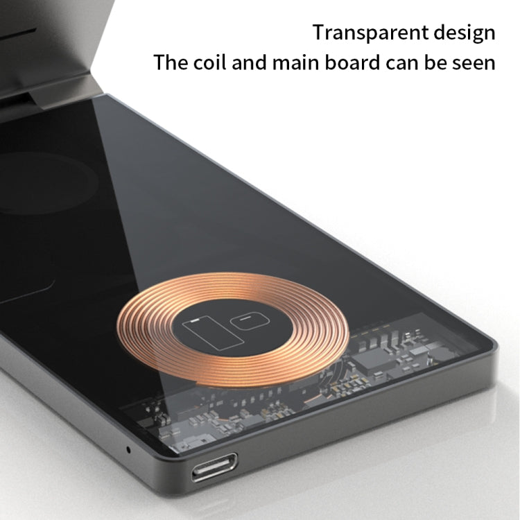 T05 Foldable 15W Magnetic Wireless Charger for iPhone 14/13/12 / iWatch / AirPods