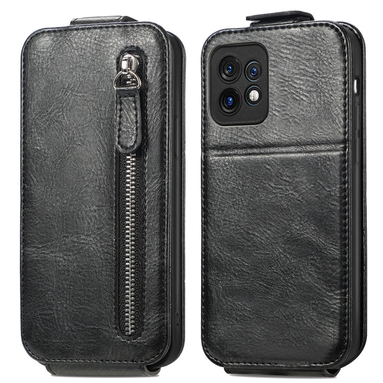For Motorola Moto X40 Zipper Wallet Vertical Flip Leather Phone Case