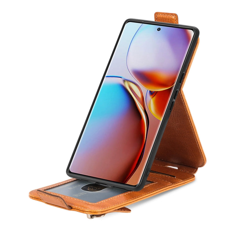 For Motorola Moto X40 Zipper Wallet Vertical Flip Leather Phone Case