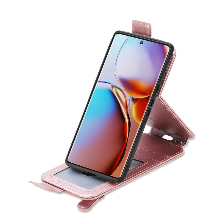 For Motorola Moto X40 Zipper Wallet Vertical Flip Leather Phone Case