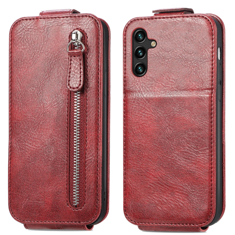 For Samsung Galaxy A24 4G Zipper Wallet Vertical Flip Leather Phone Case