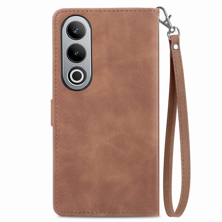 For OnePlus Nord CE 4 Embossed Flower Zipper Leather Phone Case