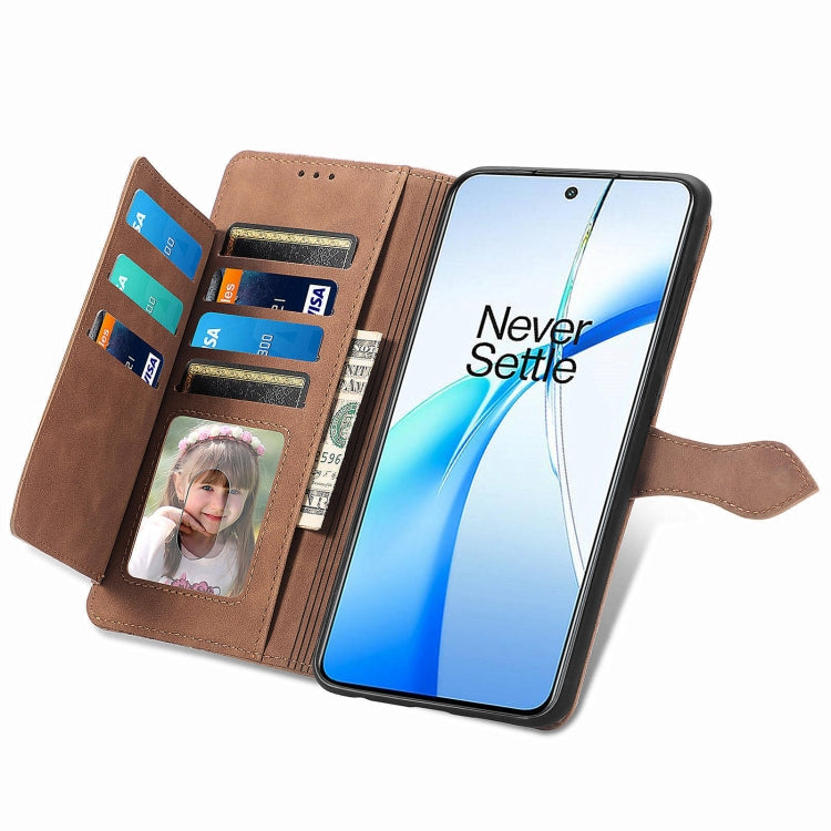 For OnePlus Nord CE 4 Embossed Flower Zipper Leather Phone Case