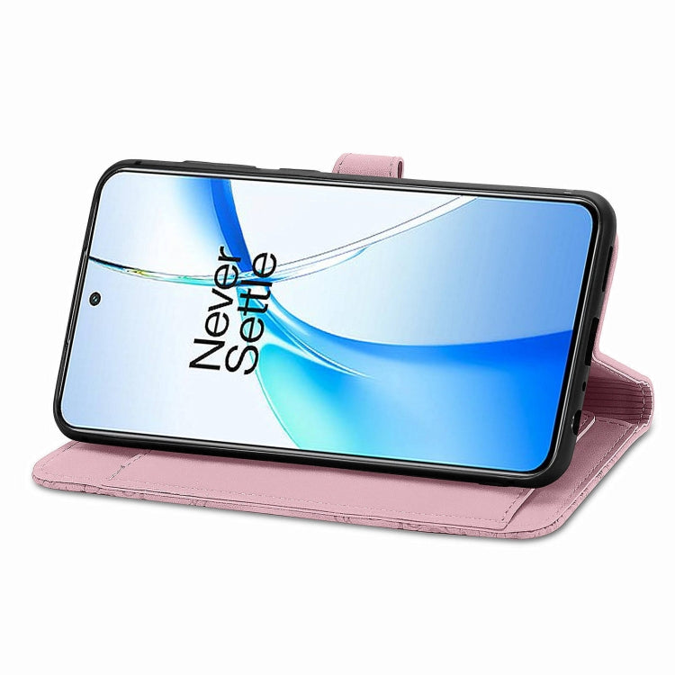 For OnePlus Nord CE 4 Embossed Flower Zipper Leather Phone Case