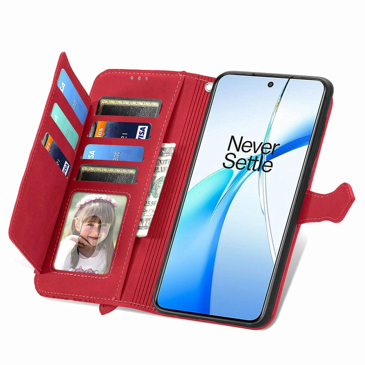 For OnePlus Nord CE 4 Embossed Flower Zipper Leather Phone Case