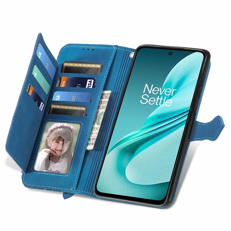 For OnePlus Nord N30 SE Embossed Flower Zipper Leather Phone Case