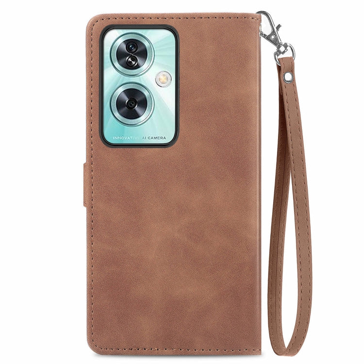 For OnePlus Nord N30 SE Embossed Flower Zipper Leather Phone Case
