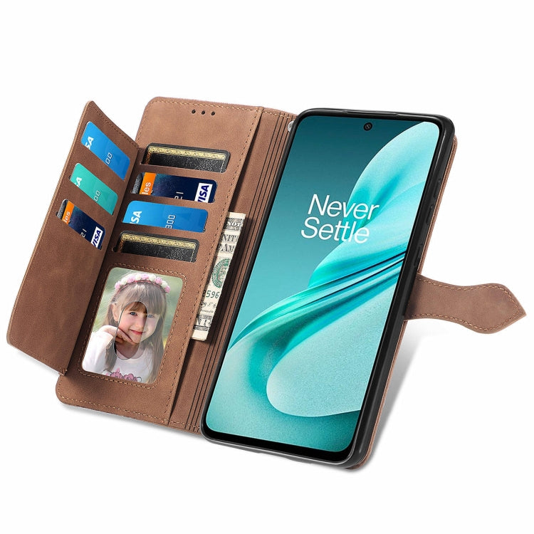 For OnePlus Nord N30 SE Embossed Flower Zipper Leather Phone Case