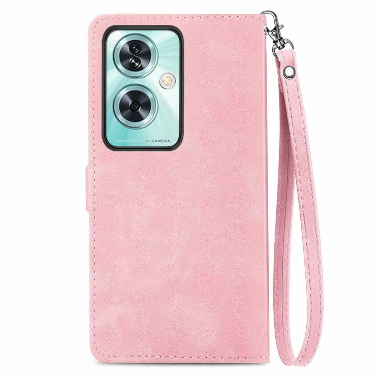For OnePlus Nord N30 SE Embossed Flower Zipper Leather Phone Case