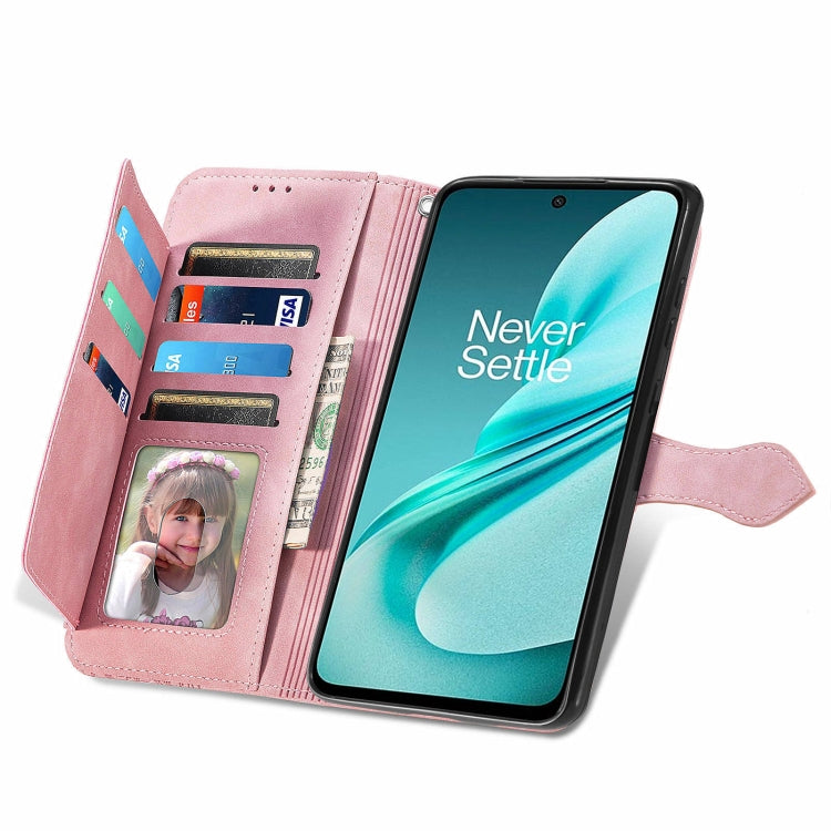 For OnePlus Nord N30 SE Embossed Flower Zipper Leather Phone Case