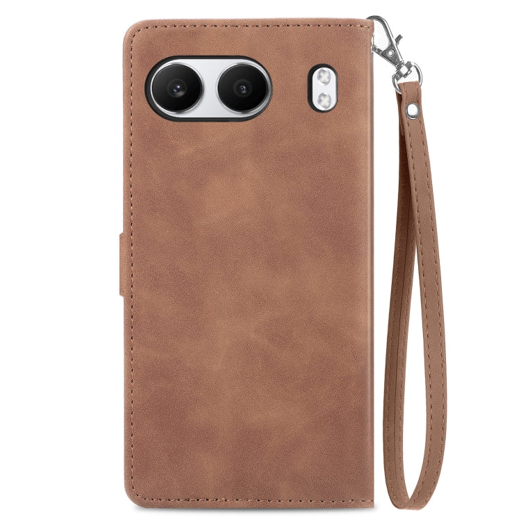 For OnePlus Nord 4 Embossed Flower Zipper Leather Phone Case