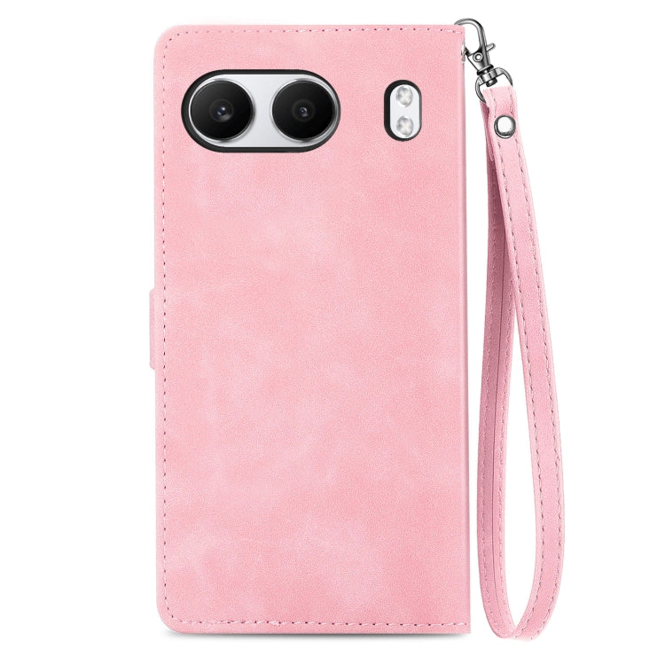 For OnePlus Nord 4 Embossed Flower Zipper Leather Phone Case