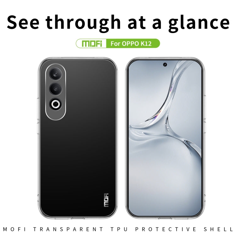 For OPPO K12 / OnePlus Ace 4 MOFI Ming Series Transparent Ultra-thin TPU Phone Case - Transparent