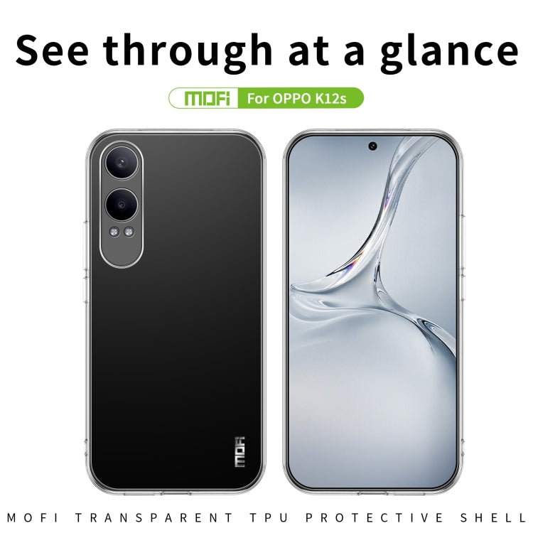 For OPPO K12x MOFI Ming Series Transparent Ultra-thin TPU Phone Case - Transparent